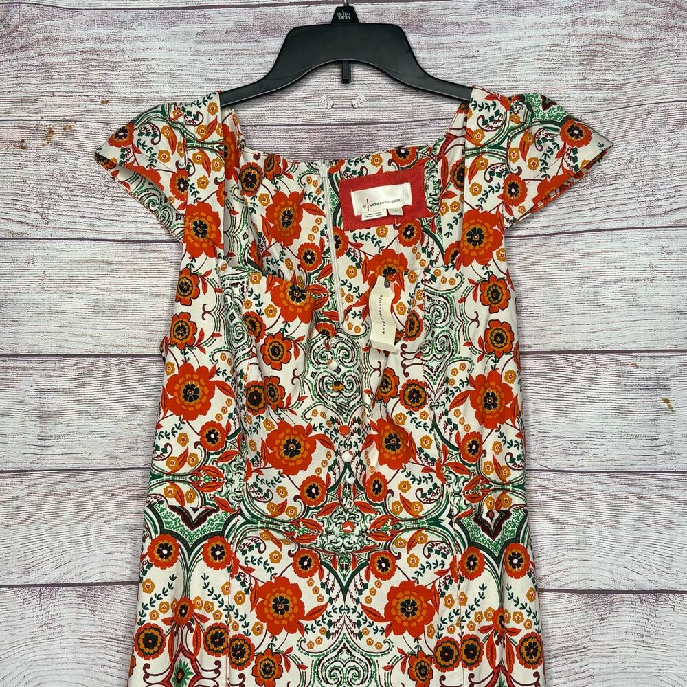By Anthropologie The Cecily Fit & Flare Sweetheart Neck Floral Dress Large New - Picture 6 of 13